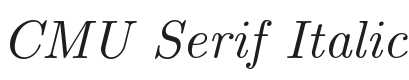 CMU Serif Italic Font Preview