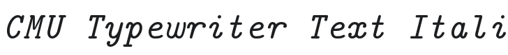 CMU Typewriter Text Italic Font Preview