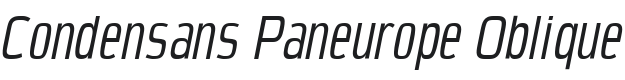 Condensans Paneurope Oblique Font Preview
