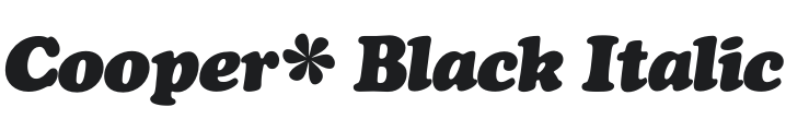 Cooper* Black Italic Font Preview