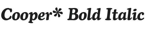 Cooper* Bold Italic Font Preview