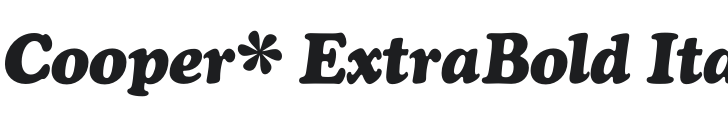 Cooper* ExtraBold Italic Font Preview