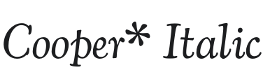Cooper* Italic Font Preview