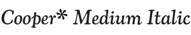 Cooper* Medium Italic Font Preview