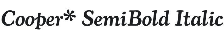 Cooper* SemiBold Italic Font Preview