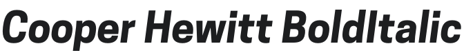 CooperHewitt-BoldItalic Font Preview