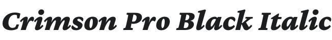 Crimson Pro Black Italic Font Preview