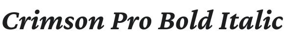 Crimson Pro Bold Italic Font Preview