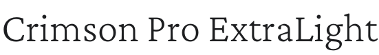 Crimson Pro ExtraLight Font Preview