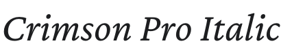 Crimson Pro Italic Font Preview