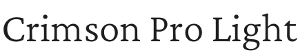 Crimson Pro Light Font Preview