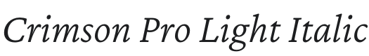 Crimson Pro Light Italic Font Preview