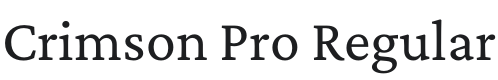 Crimson Pro Regular Font Preview