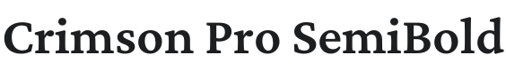 Crimson Pro SemiBold Font Preview