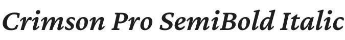 Crimson Pro SemiBold Italic Font Preview