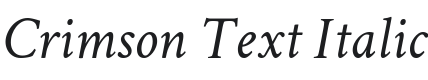 Crimson Text Italic Font Preview
