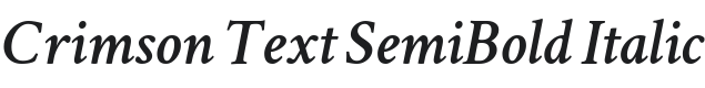 Crimson Text SemiBold Italic Font Preview