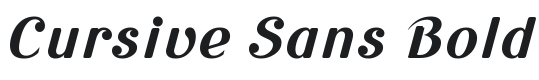 Cursive Sans Bold Font Preview