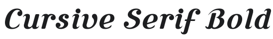 Cursive Serif Bold Font Preview