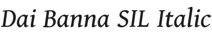Dai Banna SIL Italic Font Preview