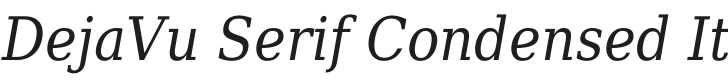 DejaVu Serif Condensed Italic Font Preview