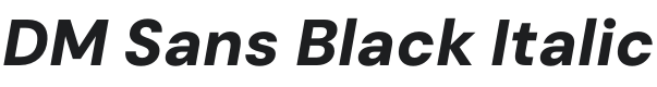 DM Sans Black Italic Font Preview
