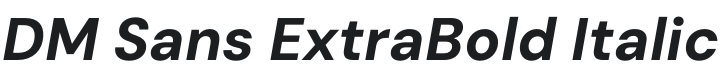 DM Sans ExtraBold Italic Font Preview