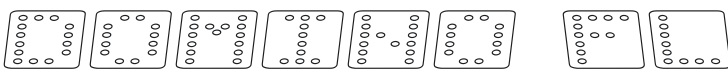 Domino flad kursiv omrids Font Preview