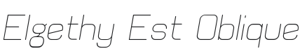 Elgethy Est Oblique Font Preview