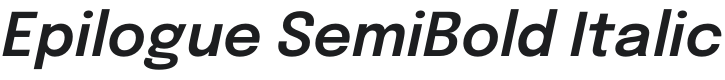 Epilogue SemiBold Italic Font Preview