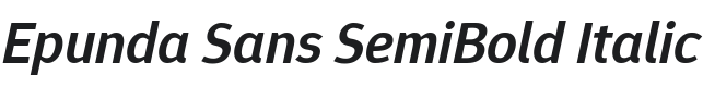 Epunda Sans SemiBold Italic Font Preview