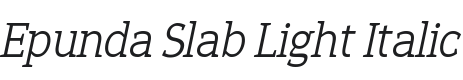 Epunda Slab Light Italic Font Preview