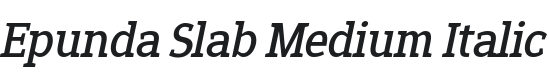 Epunda Slab Medium Italic Font Preview