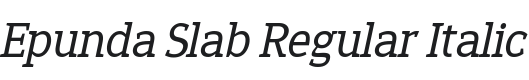Epunda Slab Regular Italic Font Preview