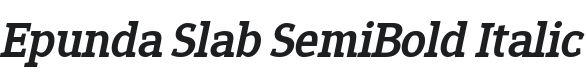 Epunda Slab SemiBold Italic Font Preview