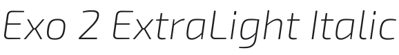 Exo 2 ExtraLight Italic Font Preview