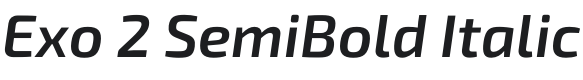 Exo 2 SemiBold Italic Font Preview