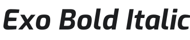 Exo Bold Italic Font Preview