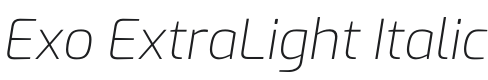 Exo ExtraLight Italic Font Preview