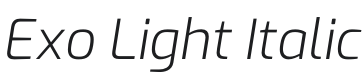 Exo Light Italic Font Preview