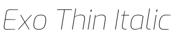 Exo Thin Italic Font Preview
