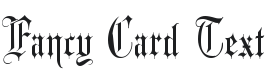 Fancy Card Text Font Preview