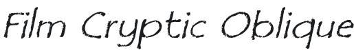 Film Cryptic Oblique Font Preview