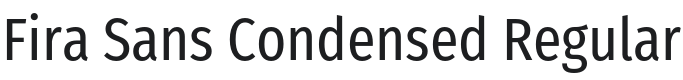 Fira Sans Condensed Font Preview