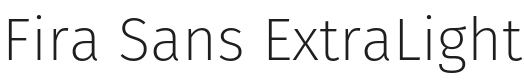 Fira Sans ExtraLight Font Preview