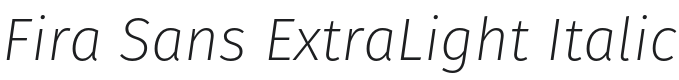 Fira Sans ExtraLight Italic Font Preview