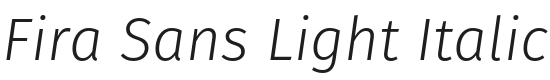 Fira Sans Light Italic Font Preview