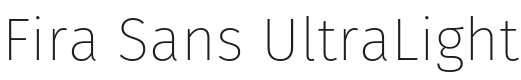 Fira Sans UltraLight Font Preview