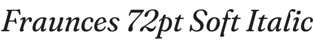 Fraunces 72pt Soft Italic Font Preview