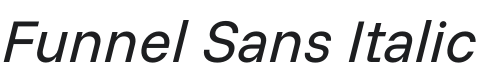 Funnel Sans Italic Font Preview